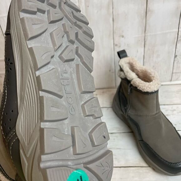 Earth Journey Verve Waterproof Suede Boots Grey  Faux Fur Lining 7.5 M - Picture 10 of 13